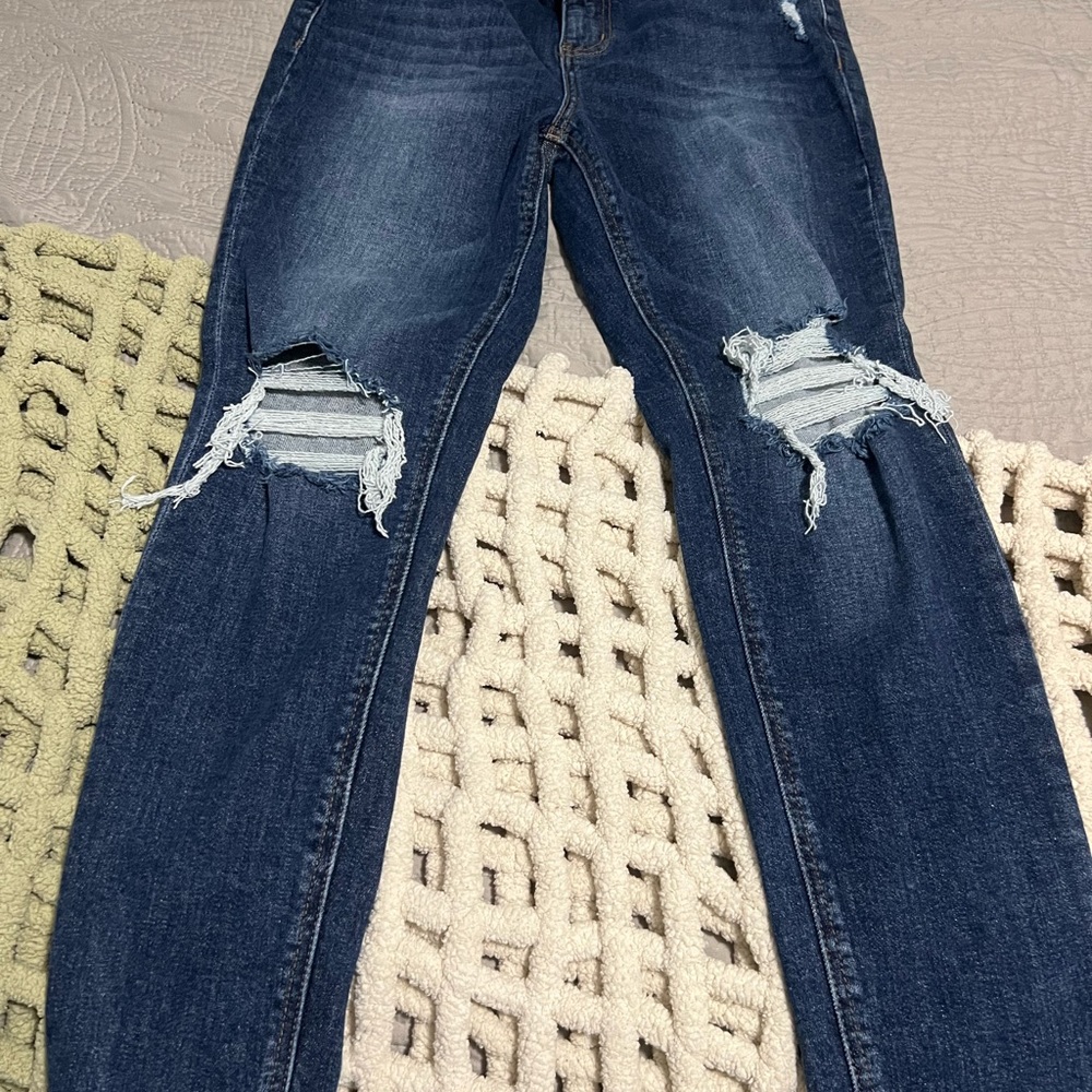 Classic Distressed Blue Jeans for Women